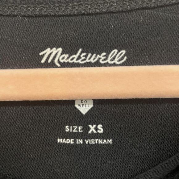 Madewell Shirt Womens XS Black Do Well Crewneck Short Sleeve Casual Tee AI537 - Picture 3 of 10